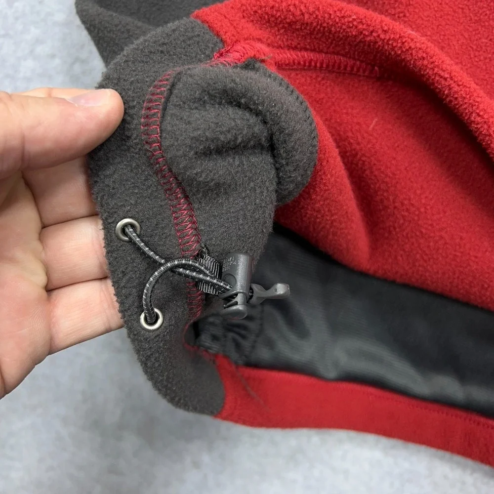 North Face Khumbu Fleece Jacket Men's 2XL Red Gray Full Zip‎ Flashdry Outdoor